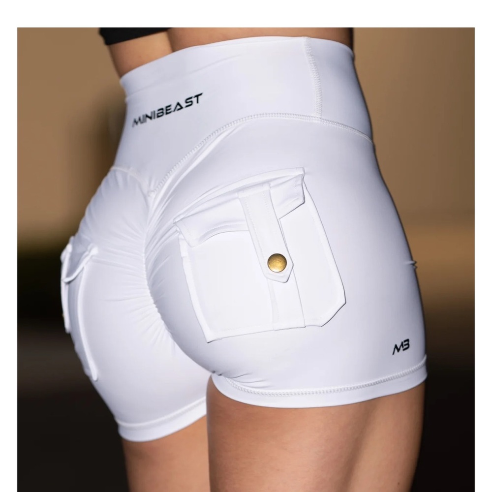 White MiniBeast CHEEKY Shorts